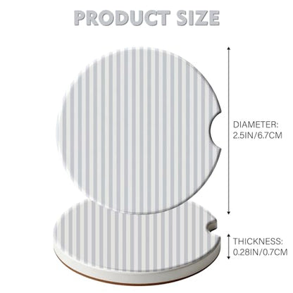 2 Pack Car Coasters for Cup Holders, Cute Car Accessories Interior (Gray Stripes) - color: Gray Stripes