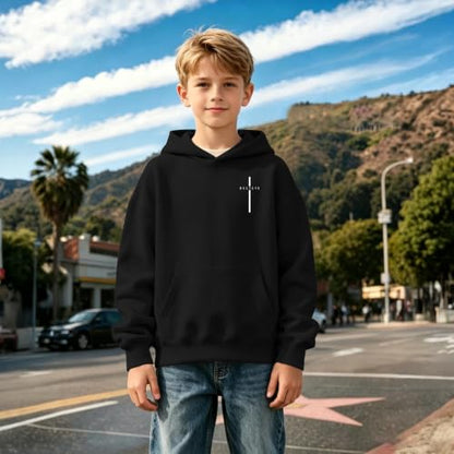 Fkatuzi Christian Graphic Hoodies For Boys Cross Sweatshirt Kids Jesus Hoodie Faith God Religious Bible Verse Believe Tops - color: Black, size: 11-12 Years