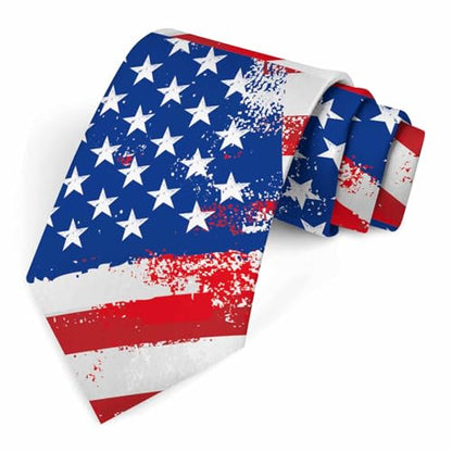 funny Ties for Men Business Novelty Men's Neckties for Festival Holiday Party Valentine's Day Wedding Christmas - color: Retro Flag