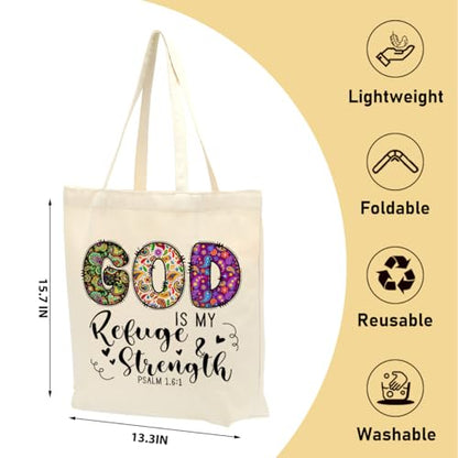 Christian Gifts for Women, Canvas Tote Bag, Faith Gifts for Women Girl Sister Inspirational Religious Gift Birthday - color: Watercolor Christian 763