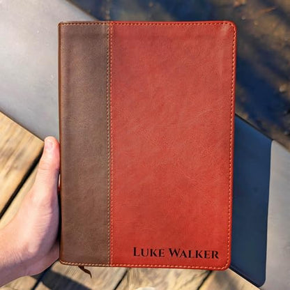 Personalized NLT Life Application Study Bible – Brown/Mahogany LeatherLike | Indexed Thumb Tabs | Third Edition | Custom Engraved Bible | New Living Translation | Red Letter | Over 10,000 Study Notes (Name Only)