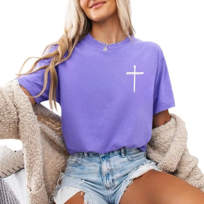 Minimalist Christian Cross Shirt – Simple Jesus Tee, Bible Verse Faith Shirt, Motivational Religious Top for Men & Women, Christian Gift Idea