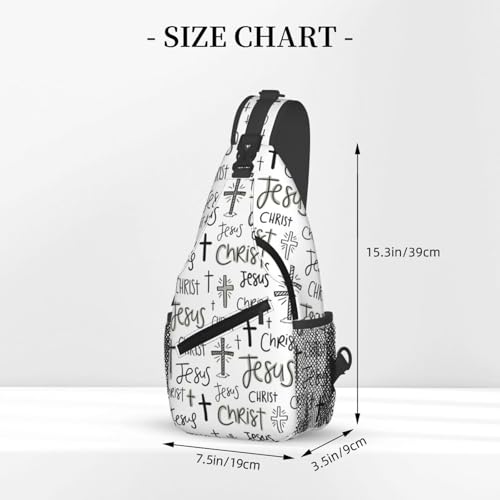 Jesus Christian Cross Crossbody Sling Bag For Women Men Adjustable Chest Bag Cute Shoulder Backpack Daypack For Sport Travel Hiking - color: Jesus Christian Cross 6