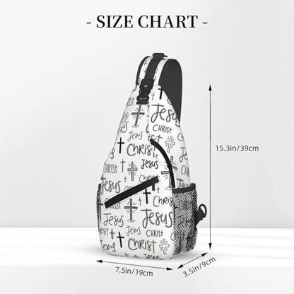 Jesus Christian Cross Crossbody Sling Bag For Women Men Adjustable Chest Bag Cute Shoulder Backpack Daypack For Sport Travel Hiking - color: Jesus Christian Cross 6
