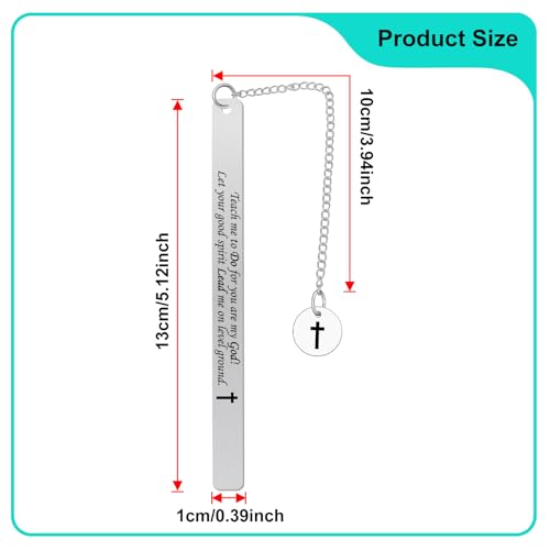 Christian Bookmark Stainless Steel Bible Verse Book Marker Bible Verse Metal Bookmark for Men Women Book Lovers Readers Students Religious Gifts for Women Men Girls Baptism Graduation Gift
