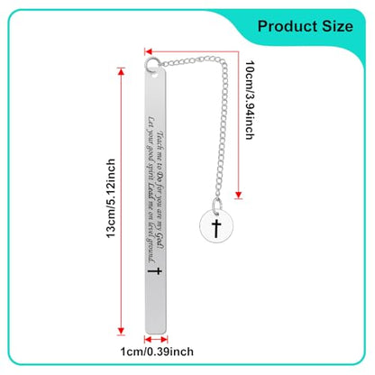 Christian Bookmark Stainless Steel Bible Verse Book Marker Bible Verse Metal Bookmark for Men Women Book Lovers Readers Students Religious Gifts for Women Men Girls Baptism Graduation Gift