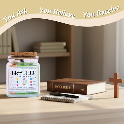 Bible Verse Jar for Brother – 92 Strength Scriptures - color: Bible For Brother