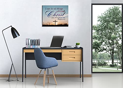 ”I can do all things through christ who strengthens me philippians 4:13. Christian Jesus Canvas Wall Art, Wall Inspirational Quotes Framed Artwork for Church Living Room Bedroom,11"*15"(29x38cm) - color: Bible5