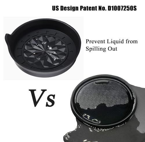 Amooca Automotive Cup Holders Universal Car Cup Coaster Waterproof Non-Slip Sift-Proof Spill Holder Car Interior Accessories 2 Pack Black Floral - color: Black Flower, size: 2 pack