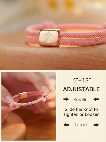HGDEER She Is a Child of God, Cross Bracelet Baptism Gifts for Girls - style: God is Within Her