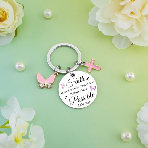 Christian Gifts for Women Religious Faith Keychain with Bible Verse