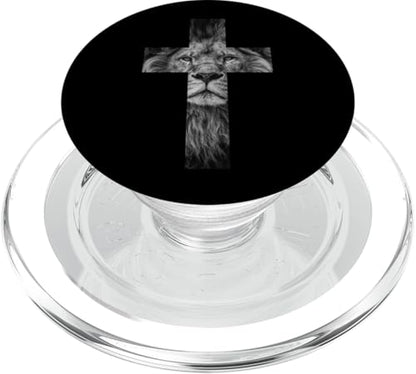 Lion Cross King Lord Jesus Bible Judah PopSockets PopGrip for MagSafe - style: Magnetic PopGrip