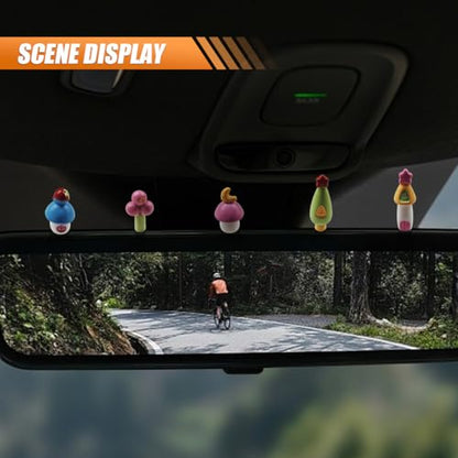 Craedli 5PCS Mini Resin House Car Dashboard Decorations, Mushroom Ornaments - size: 5PCS