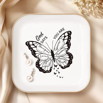 Christian Gifts for Women, Mom, Sister, Friends, Bible Verses JewelryTray - style: You Are-Butterfly