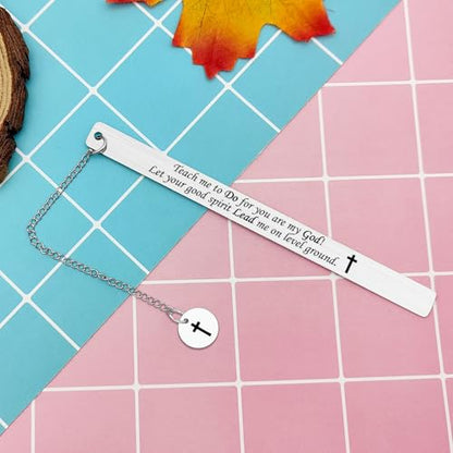 Christian Bookmark Stainless Steel Bible Verse Book Marker Bible Verse Metal Bookmark for Men Women Book Lovers Readers Students Religious Gifts for Women Men Girls Baptism Graduation Gift