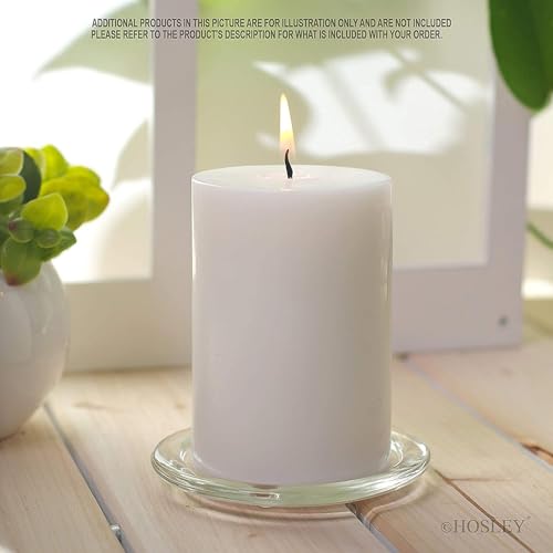 Hosley 2x3 High Pillar Candles, Set of 6. White, Unscented. Bulk Buy. Ideal for Wedding, Emergency Lanterns, Spa, Aromatherapy, Party, Reiki, Candle Gardens O4 - size: 2"D x 3"H-6 count