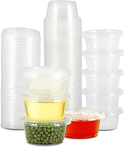 200 Sets - 2 oz Jello Shot Cups,Condiment Containers with Lids - color: 2oz-200 sets with lids