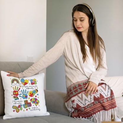 QIYUHOY Autism Awareness Mental Health Throw Pillow Covers, 18x18 Inch - color: 008-motivational