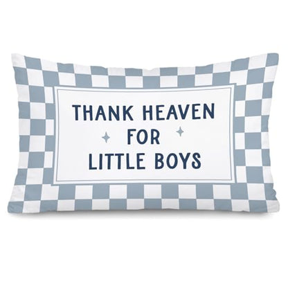 Thank Heaven for Little Boys Pillow Cover 12x20 - color: Thank Heaven for Little Boys-12x20