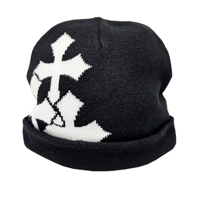 LUBINGSHINE Y2K Knitting Hat, Spider Web Pattern Beanies for Men & Women, Warm Knitted Hat Streetwear Outdoor Winter - color: Cross Graphics
