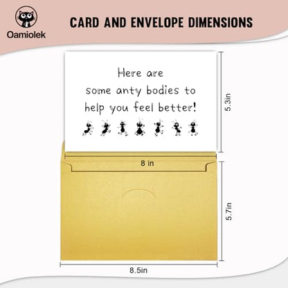 Funny Get Well Card for Men Women, Humor Sympathy Card for Him Her, Get Better Card, Encouragement Card, Here Are Some Anty Bodies To Help You Feel Better - color: Get Well Card
