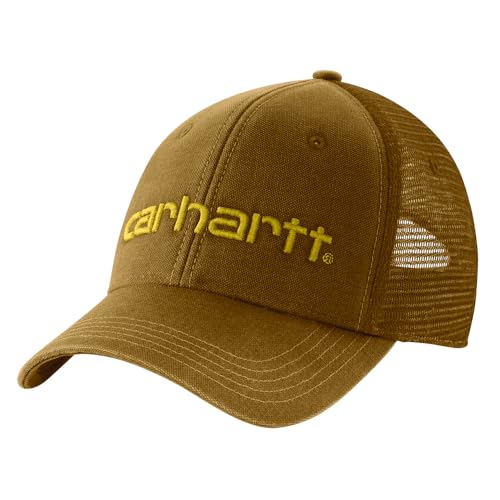 Carhartt Men's Canvas Mesh-Back Logo Graphic Cap - color: Carhartt Brown/Oiled Walnut