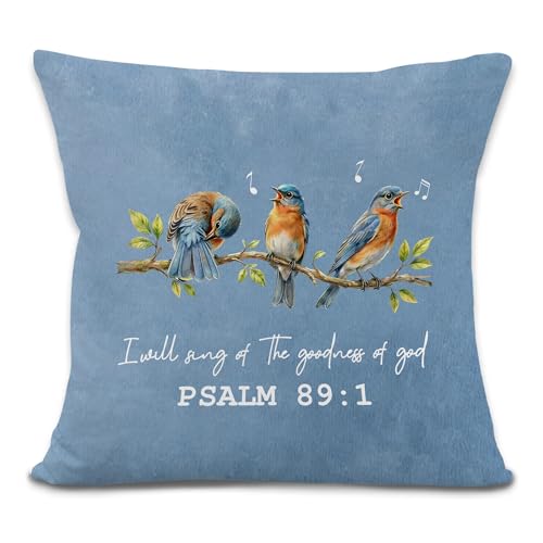 Christian Bird Throw Pillow Cover, Christian Home Decor, Bible Verse Religious Decorative Pillowcases Cushion Cases for Home Bedroom Living Room Church Decor, 18x18 Pillow Cover - color: Animal_5