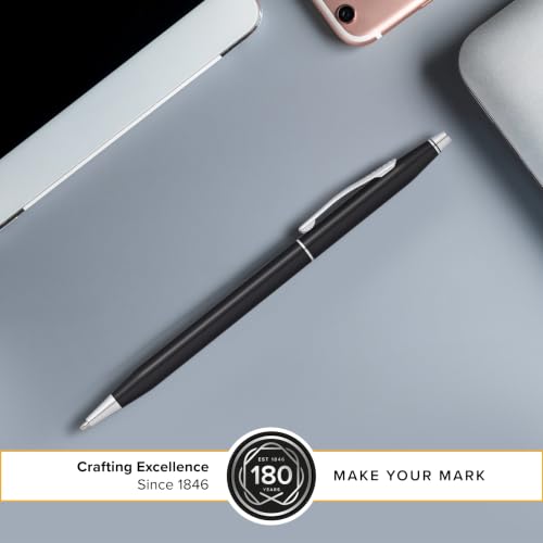Cross Classic Century Black Lacquer Ballpoint Pen, Medium Point, Black Ink - color: Black & Chrome