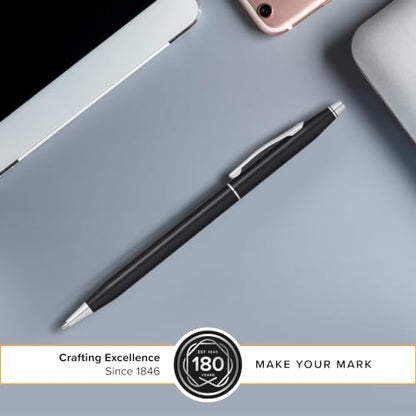 Cross Classic Century Black Lacquer Ballpoint Pen, Medium Point, Black Ink - color: Black & Chrome