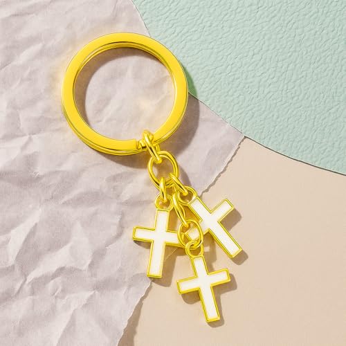 Cross Keychain – Cool Keychains Gifts for Christian, Baptism, Holidays, Keychains for Car Keys - color: Cross8