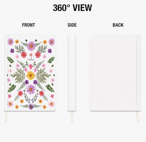 WORLD TRAVELER Large Lined Journal Notebook 256 Ruled White & Ivory Pages - color: Debossed Floral