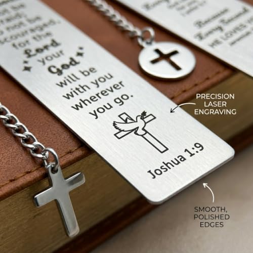 3PCS Bible Metal Bookmarks for Christian, First Communion & Religious Gift
