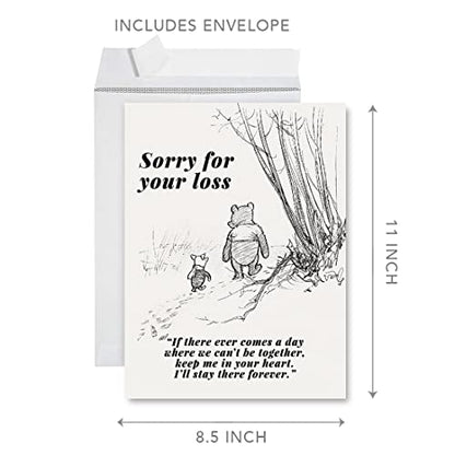 Andaz Press Jumbo Sympathy Card with Envelope, Sorry For Your Loss Card, Keep Me In Your Heart, Loss of Pet, Condolences Card with Big Blank Space to Send to Friends, Family, 8.5" x 11", 1-Pack - color: Keep Me In Your Heart, I'll Stay There Forever
