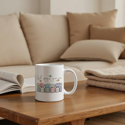 Hydrangeas Flower Christian Mug 11 oz, Christian Gifts for Women, Religious Gifts Coffee Cups Ceramic, Inspirational Bible Verse Ceramic Mug for Coffee Tea Hot Cocoa Home Office Work - color: 10Child