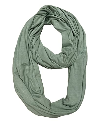 Lina & Lily Premium Modal Jersey Knit Women's Infinity Scarf Loop Lightweight - color: Dusty Mint