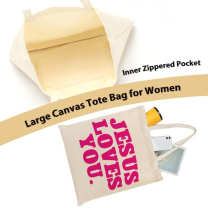 Christian Gifts for Women, Canvas Tote Bag, Faith Gifts for Women Girl Sister Inspirational Religious Gift Birthday - color: Jesus 920