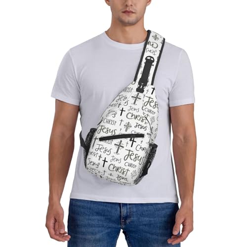 Jesus Christian Cross Crossbody Sling Bag For Women Men Adjustable Chest Bag Cute Shoulder Backpack Daypack For Sport Travel Hiking - color: Jesus Christian Cross 6