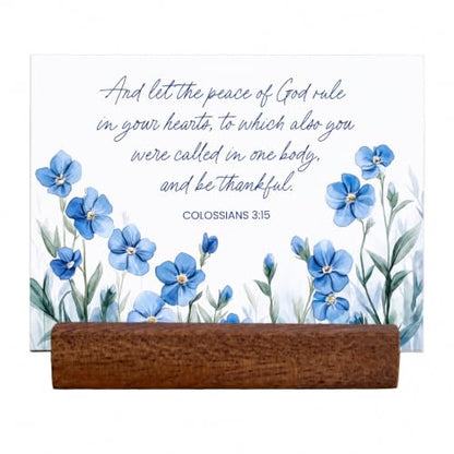 48 Encouraging Scripture Verse Cards with Walnut Wood Stand – 2 Unique Sets: Watercolor Wildflowers + Elegant Floral Design – Christian Desktop Bible Verse Affirmations for Daily Inspiration & Gifting