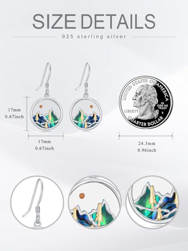 Dorunmo 925 Sterling Silver Mustard Seeds Dangle Earrings for Women Mountains Earrings Hypoallergenic Christmas Jewelry Gifts for Women - style: Mustard Seeds-Mountain