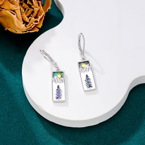 Mountain Mustard Seed Earrings for Women 925 Sterling Silver Lotus/Cross Dangle Drop Earring Christian Jewelry Outdoor Birthday Graduation Gifts - style: Mountain-A