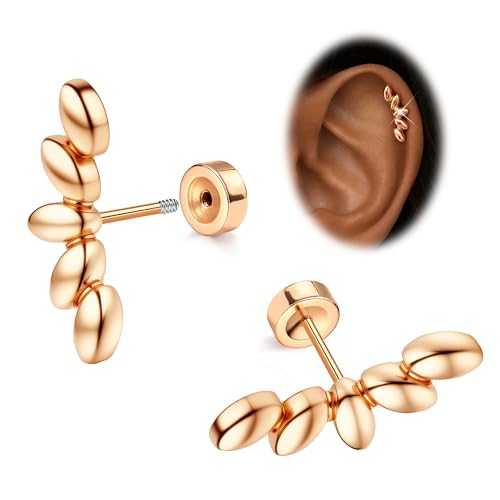 JeryWe Cartilage Earrings for Women Hypoallergenic Helix Piercing Jewelry - color: F:cluster-rosegold filled