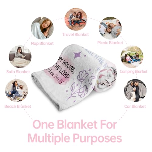 Baptism Gifts for Girl, Christian Blanket, Teen Girl Gifts Trendy Stuff - color: Purple, size: 50*60IN