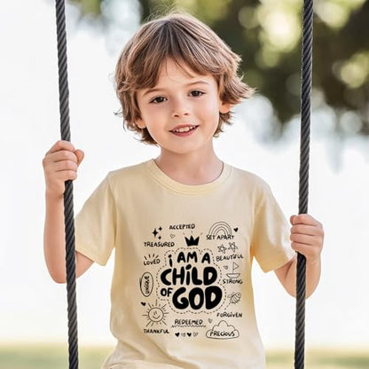 IAM A Child of God Christian Shirts for Kids Toddler Jesus Religious Tee Tops Bible Verse Clothes 2-7 Years - color: Child of God#1, size: 3T