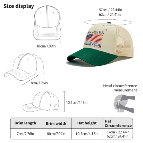 She Loves Jesus and America Too Hats for Womens Soft Washed Distressed Baseball - color: She Loves Jesus and America Toobeige With Green Eaves3
