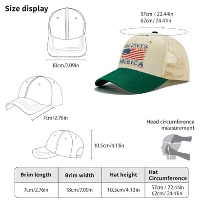 She Loves Jesus and America Too Hats for Womens Soft Washed Distressed Baseball - color: She Loves Jesus and America Toobeige With Green Eaves3