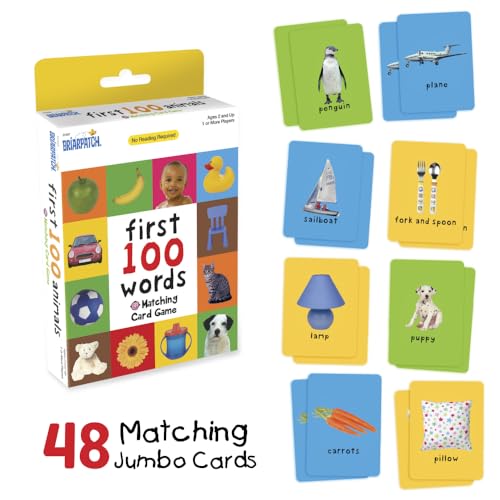 Briarpatch, First 100 Words Matching Card Game, Based On Board Books By Roger Priddy, Preschool Learning for Kids