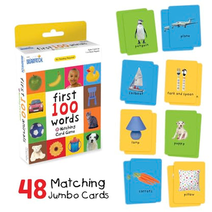 Briarpatch, First 100 Words Matching Card Game, Based On Board Books By Roger Priddy, Preschool Learning for Kids