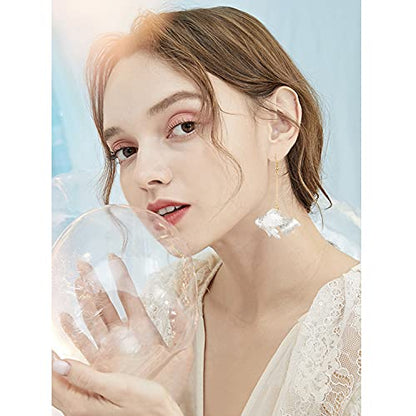 Funny Cute Long Transparent Resin Goldfish Dangle Drop Earrings Creative Chic Personalized Simulation Fish Earrings for Women Statement Jewelry Gifts - color: White