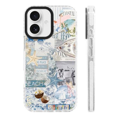for iPhone 17 Case Tropical Blue Beach Coastal Summer Collage - color: BeachCoconut, size: iPhone 17