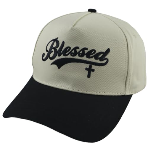 Blessed Hats for Men Women, Adjustable Embroidered Cotton Jesus Baseball Cap